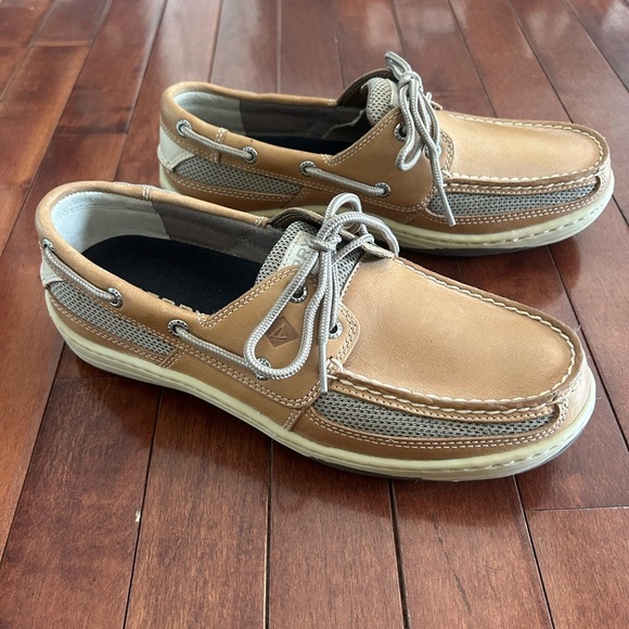 NWOT Men's Sperry Tarpon Tan Boat Shoes Size 7.5 - Picture 1 of 7